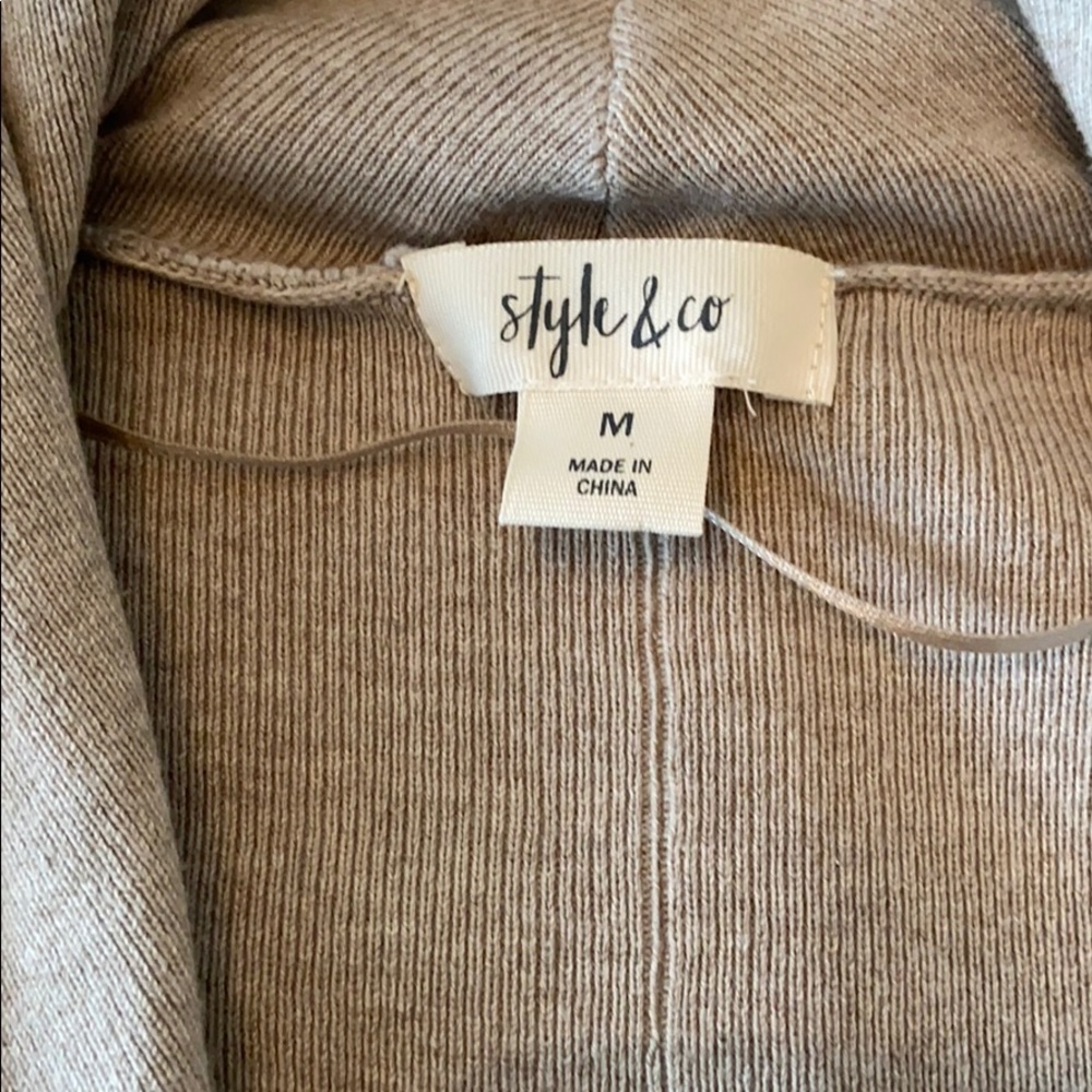 Style & Co NWOT Long cardigan with cute fringe. M - Picture 2 of 4